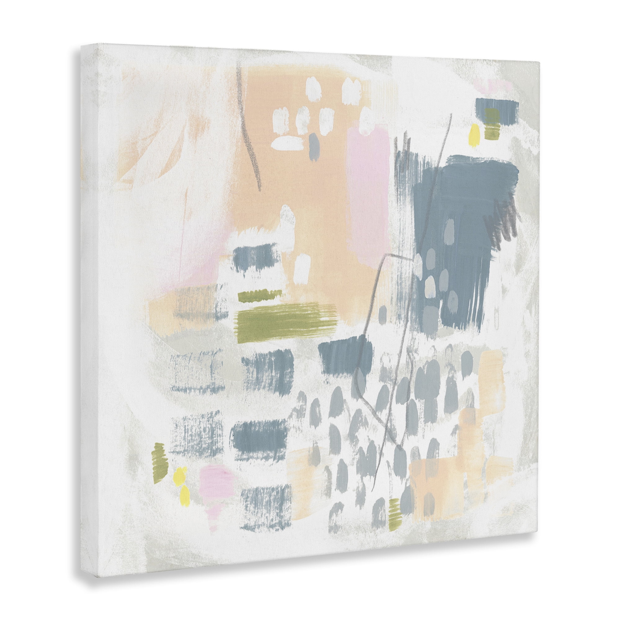 Stupell Industries Organic Soft Patterns Abstract Painting Gallery Wrapped Canvas Art Print Wall Art, 36 x 36