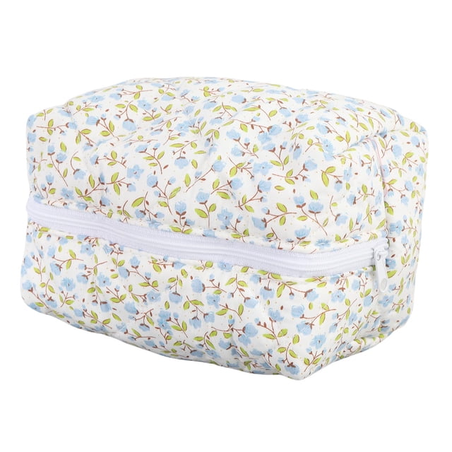 Bolsa De Maquillaje Acolchada Con Cremallera, Bolsa De Cosméticos Floral, Organizador De Artículos De Tocador De Viaje Suave Cómodo Para Almacenar Cosméticos Productos