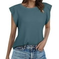 thumbnail image 1 of HNMKIU Hauts de Yoga Sans Manches Mode Décontractée T-Shirt à Manches Courtes Col Rond Couleur Unie Haut Ample Gilet 1, 1 of 4