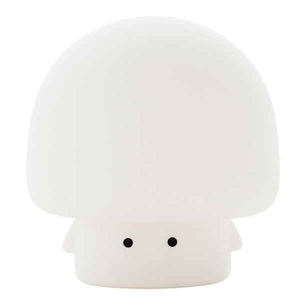 Luz de noche con forma de hongo, regulable, ideal para la habitación de los niños, para decorar la mesa del dormitorio. Blanco