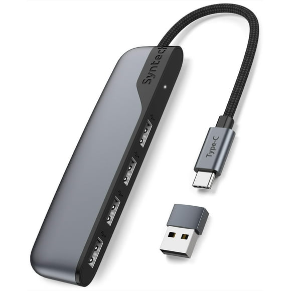 Hub USB C a USB de 4 puertos Syntech Type C a USB 3.0 con adaptador