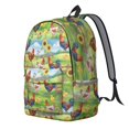 thumbnail image 2 of Rooster and Farm Green Pattern Backpack for School, Cute School Bag with Adjustable Shoulder Straps and Padded Back, 15.7"x11.8"x5.5", 2 of 5