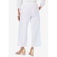 thumbnail image 2 of Jessica London Women's Plus Size Wide Leg Linen Crop Pants Elastic Waist, 2 of 3