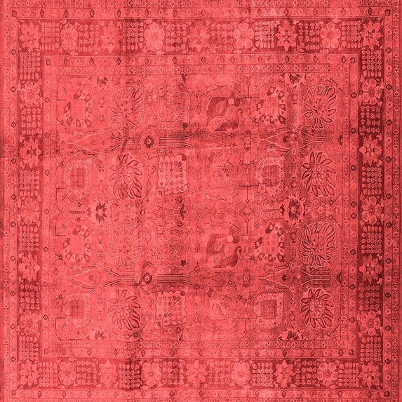 Ahgly Company Indoor Square Oriental Red Industrial Area Rugs, 5' Square