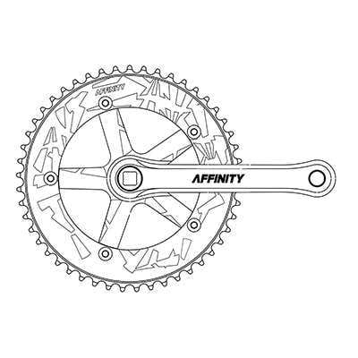 Affinity Pro Track Crankset 167.5mm Gray 144 x 5B 1