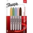 thumbnail image 1 of Sharpie Permanent Markers, Fine Point, Assorted Colours, 5 Count, 1 of 5