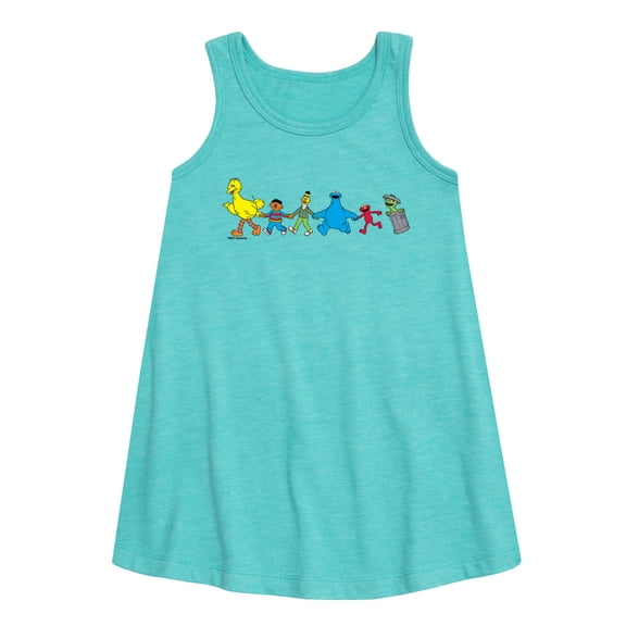 Sesame Street - SS Group -Toddler And Youth Girls Short Sleeve Aline Dress