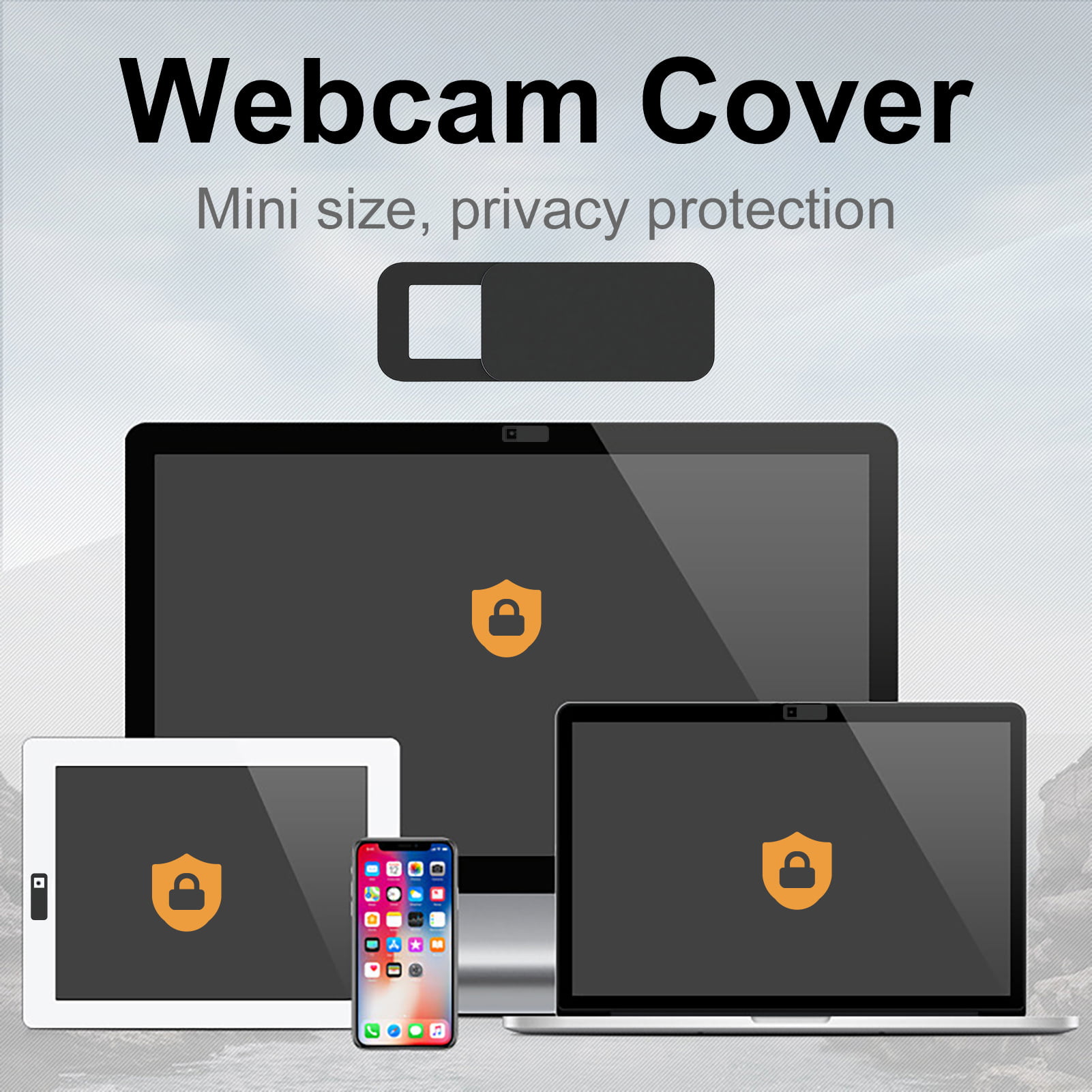 Black One-size Madames Computer Lens Shielding Cover Protection Cover Webcam Metal Camera Shielding Sticker Mobile Phone Camera Privacy Cover 
