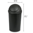 thumbnail image 3 of Sterilite SwingTop Wastebasket, 3 Gal Round Trash Can w/Lid, 6 Pack, Black, 3 of 9