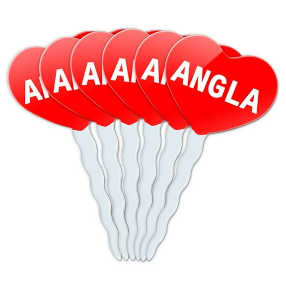 Angla Heart Love Cupcake Picks Toppers - Set of 6