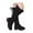 Black, variant on CAICJ98 Girls Boot Suede Leather Knee High Boots Fashion Side Zipper Winter Tall Riding Boots (Toddler/Little Kid/Big Kid),12