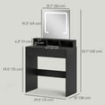 thumbnail image 3 of HOMCOM Makeup Vanity Desk with Mirror, 3 Colour LED Lights, Drawers, Black, 3 of 10