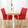 thumbnail image 2 of Deconovo Decorativo Sólido Fundas de silla, Extraíble White Chair Slipcover Jacquard Dots Comedor Fundas de silla, Juego of 6, Red, 2 of 7
