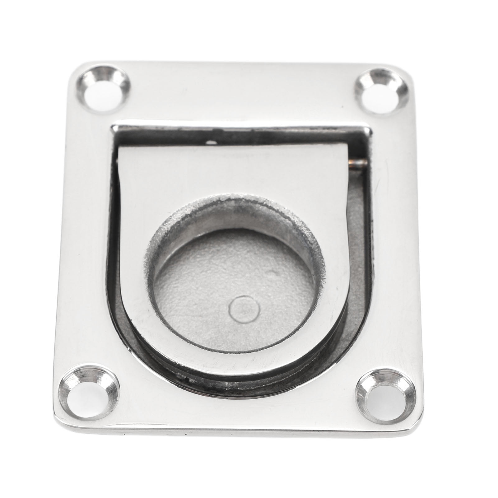 Riousery Stainless Steel Flush Hatch Pull Handle 67mm x 56mm (2.6 x 2.2 Inches) Recessed Lifting Ring Hardware for Boat Deck Cabin Floorboards and Home Furniture Easy Installation Replacement Parts