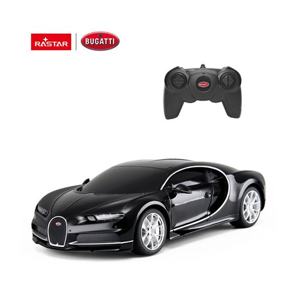 Rastar Bugatti Chiron R/C Modèle - Noir, Échelle 1:24, Télécommande 2,4 GHz, Jouet STIM pour 6 Ans et Plus