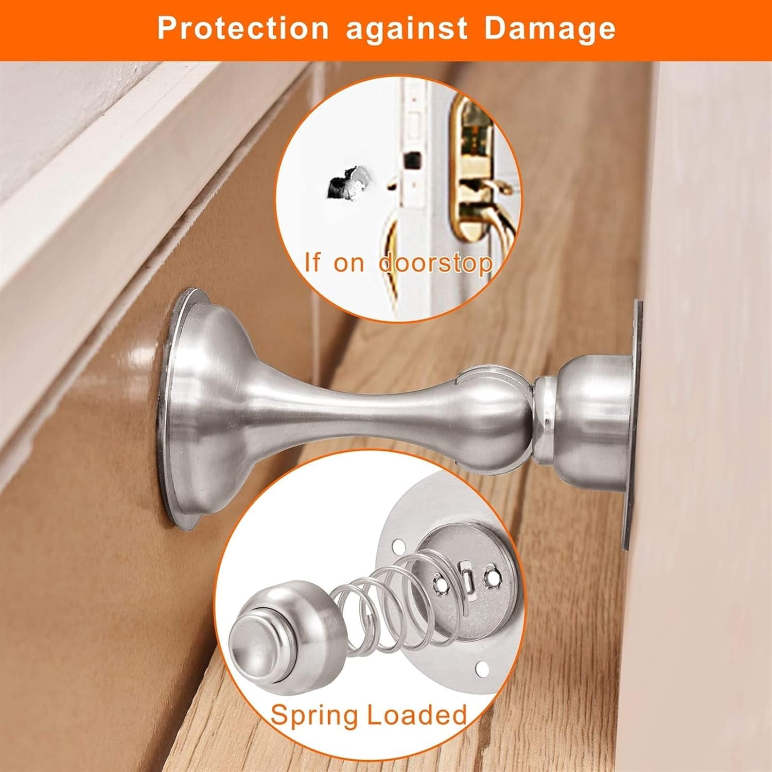 Stainless Steel Mute Magnetic Door Stopper Non Punching Sticker Hidden Door Holders Floor Mounted Nail-Free Door Stops 1Pcs