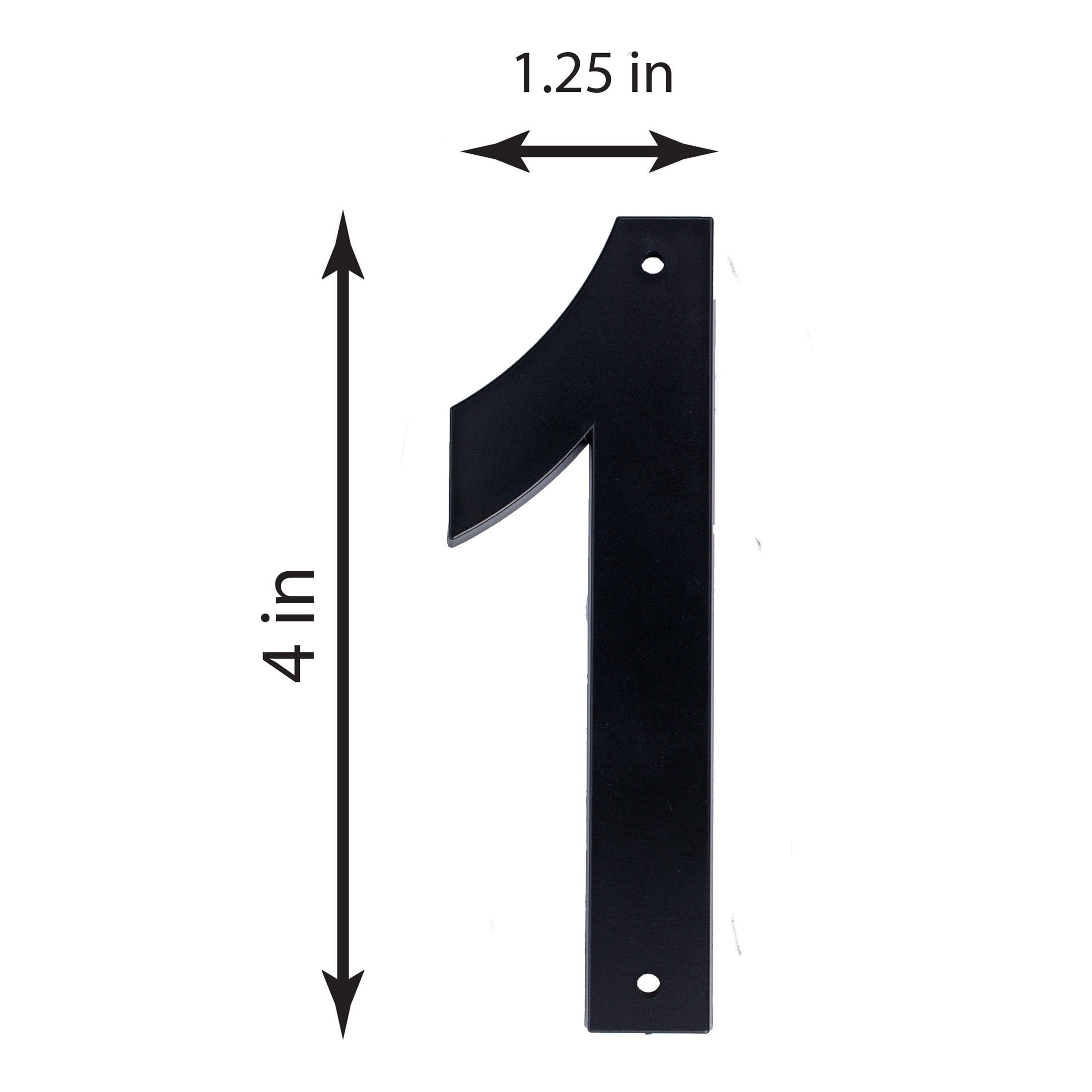 (5 pack) HY-KO 4" Black Plastic Modern Number 1