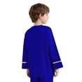 thumbnail image 7 of iiniim Boys Liturgical Worship Praise Dance Top Metallic Color Block Long Sleeve Pullover Shirts Tunic Dancewear Blue 14, 7 of 7