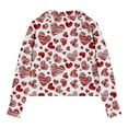 thumbnail image 5 of FAWUUDO Girls Valentines Themed Pullover Sweatshirt Half Zip Stand Collar Thumb Hole Cuffs Long Sleeve Big Kids Casual Wear Red 11-12 Years, 5 of 5