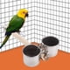 thumbnail image 3 of Comedero y bebedero de acero inoxidable para pájaros con clip y soporte para jaula de loros (grande), 3 of 11