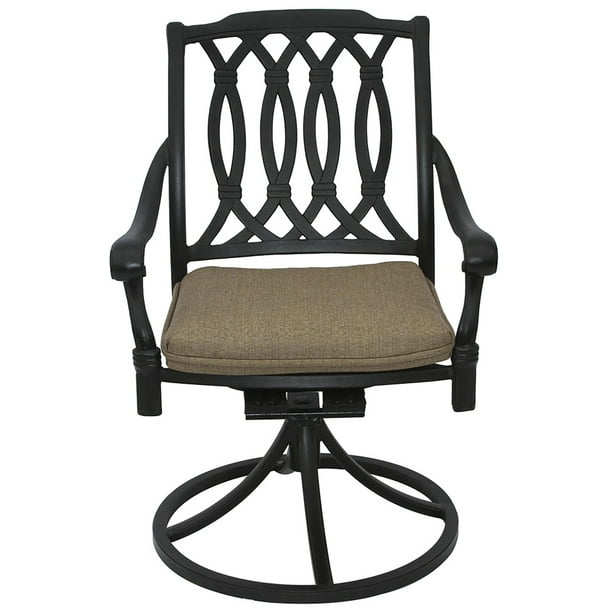 San Marcos Cast Aluminum Outdoor Patio Swivel Rocker Chair With Cushion