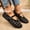 Black, variant on Women Mesh Sandals, No Slip Round Toe Strap Fashion Summer Flat Shoes White Size 7