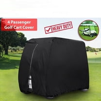 Waterproof Golf Cart Cover with Zipper, 112"x48"x66" Fit for 4 Passenger , Club Car , All-Weather Protection with Elastic Hem, Strap & Carrying Bag