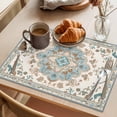thumbnail image 3 of Bohemia Pattern Placemats Set of 4, Blue Retro Boho Ethnic Farmhouse Flower Non-Slip Place Mats Washable Table Mats for Kitchen Dining Table Decorations Indoor/Outdoor, 3 of 9