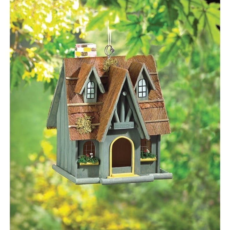 Zingz and Thingz Thatch Roof Chimney Birdhouse by Zingz & Thingz