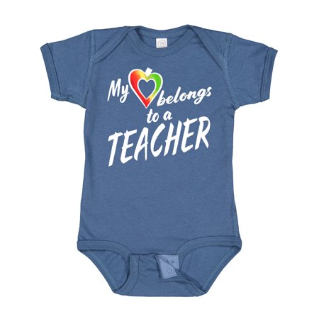 

Inktastic My Heart Belongs to a Teacher Gift Baby Boy or Baby Girl Bodysuit