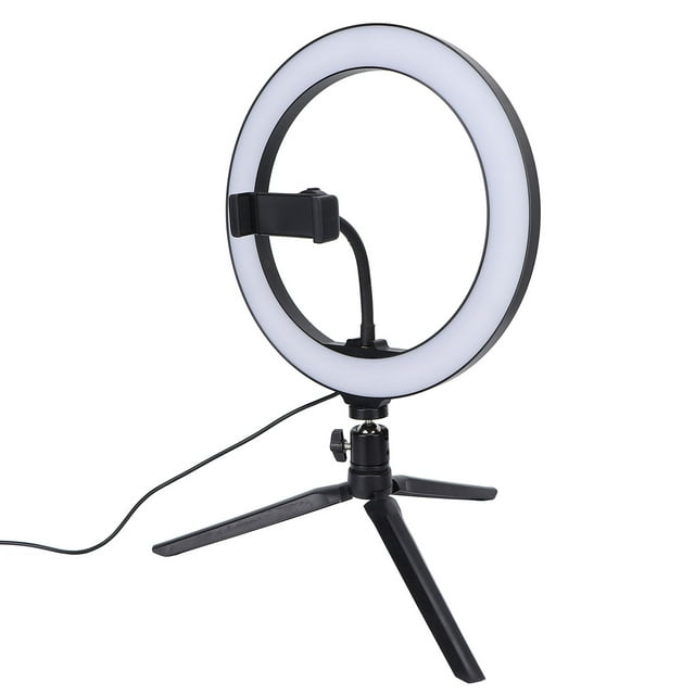 Circle Fill Light, Screw Fixation Cellphone Round Lamp Bright 3 Light Colors For Live Streaming