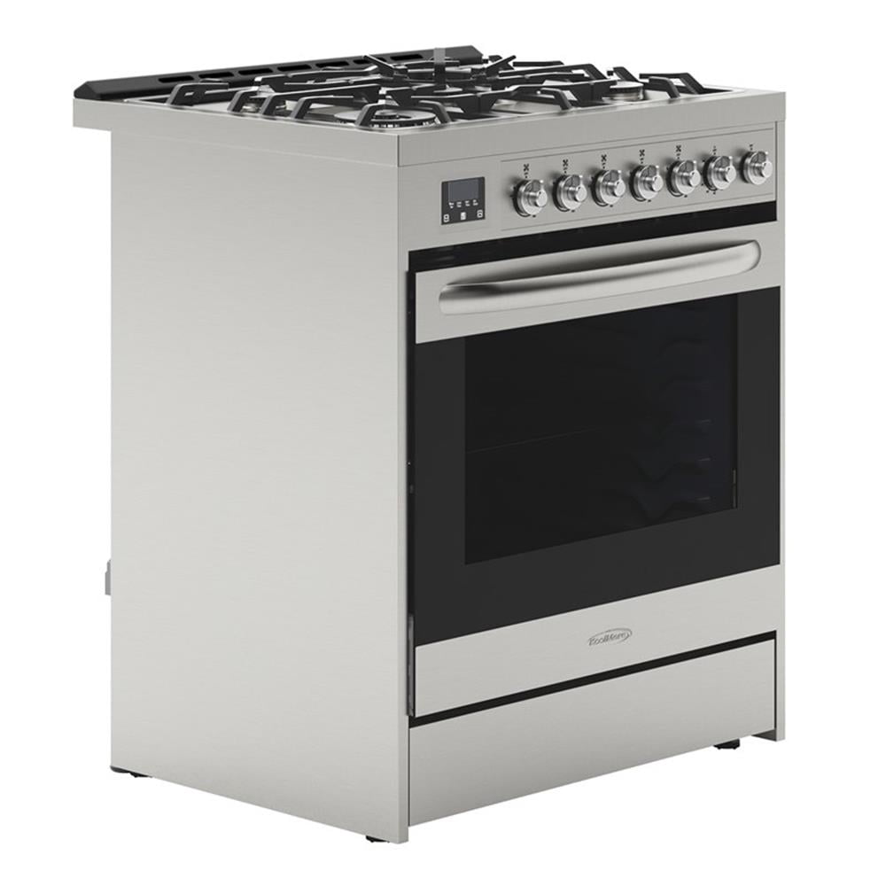 Pemberly Row Modern 30" Stainless Steel Professional Gas Range