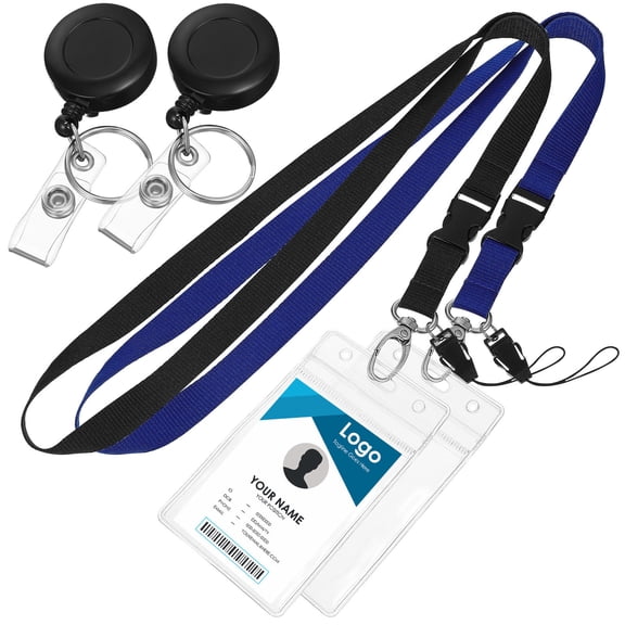 CHICHUMID 2Sets Lightweight Badge Holder with Lanyard and Dual Card Slots