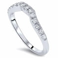 thumbnail image 2 of Pompeii 14K White Gold 3/8ct Diamond Wedding Anniversary Curved Guard Ring (G/H,I1), 2 of 6
