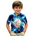 thumbnail image 4 of YAYUBA Boys Tee Shirts Crew Neck Solid Color Back To School Short Sleeve T Shirts Comfortable Holidays Tops Preppy T-Shirts Infant To Big Kid, 12-13 Years, Blue, 4 of 4