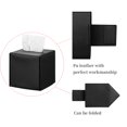 thumbnail image 6 of KEEPJOY Square Tissue Box Cover,Black Pu Leather Tissue Box Holder with Bottom Belt Tissue Box Organizer for Homy Office, 6 of 7