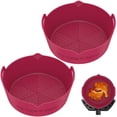 thumbnail image 3 of 2Pcs Air Fryer Silicone Pot avec Poignée Réutilisable Air Fryer Doublure Résistant à la Chaleur Air Fryer Silicone Panier 7.87inch Baki, 3 of 11