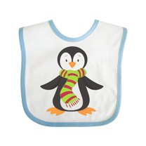 Inktastic Cute Penguin, Little Penguin, Penguin with Scarf Boys or Girls Baby Bib
