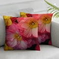 thumbnail image 3 of Creowell Throw Pillow Cover 2pcs - Begonia Flower Red Yellow Traffic Light Plant White, 3 of 7