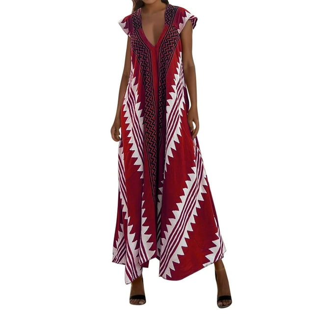 SZXZYGS Robes Midi pour Femmes Été Décontracté Femmes 2023 Été Style Plage Femme Robe Longue à Col en V Coupe Ajustée Sans Manches Robe de Soirée Décontractée Maxi Robes de Boîte de Nuit 2024