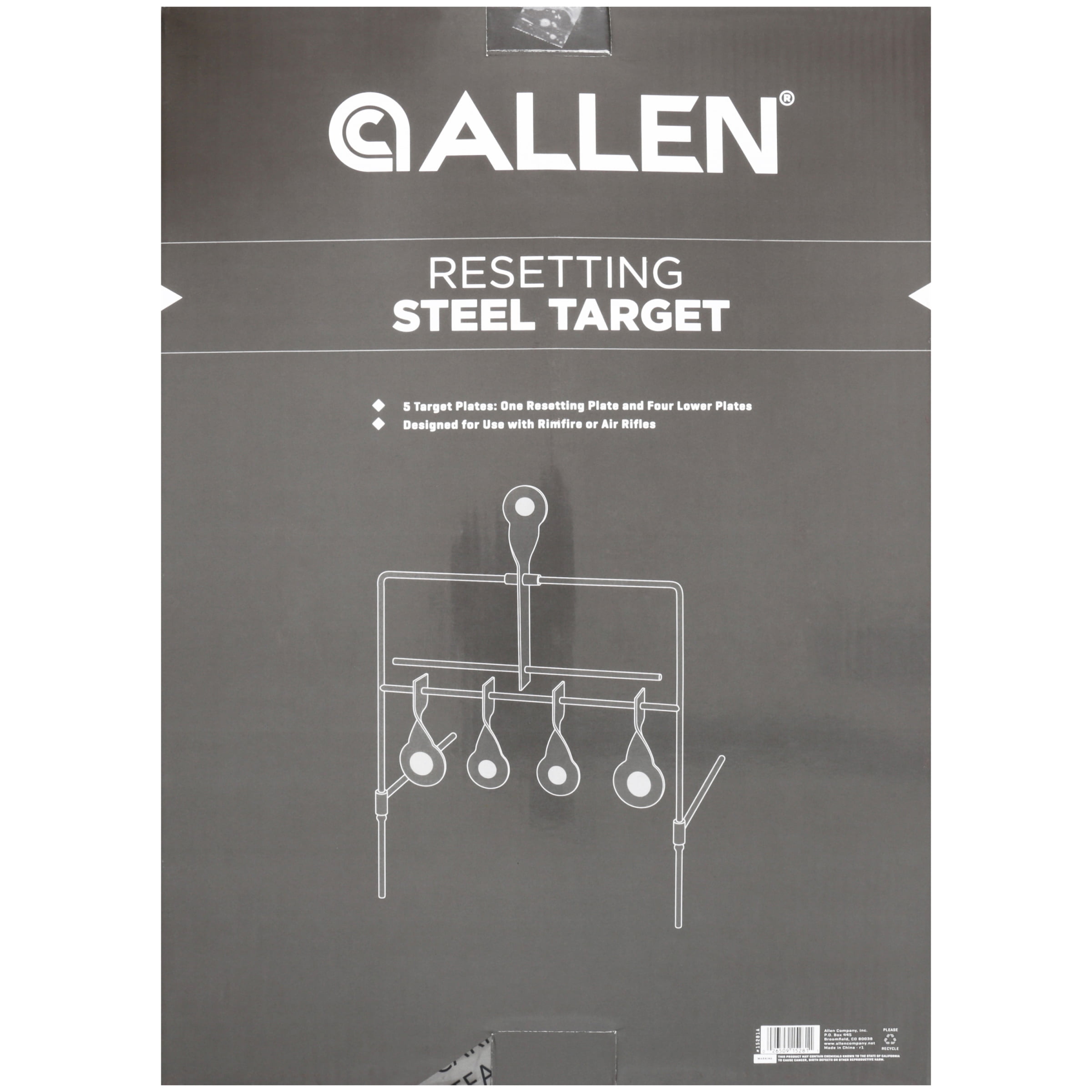 Allen Company Rimfire Steel Spinning & Resetting Shooting Target, .22 Cal. & Air Guns, Black/Orange