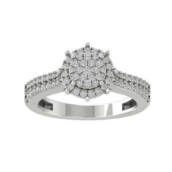 ARAIYA FINE JEWELRY Sterling Silver Diamond Cluster Ring (1/2 cttw, I-J Color, I2-I3 Clarity) Size 7