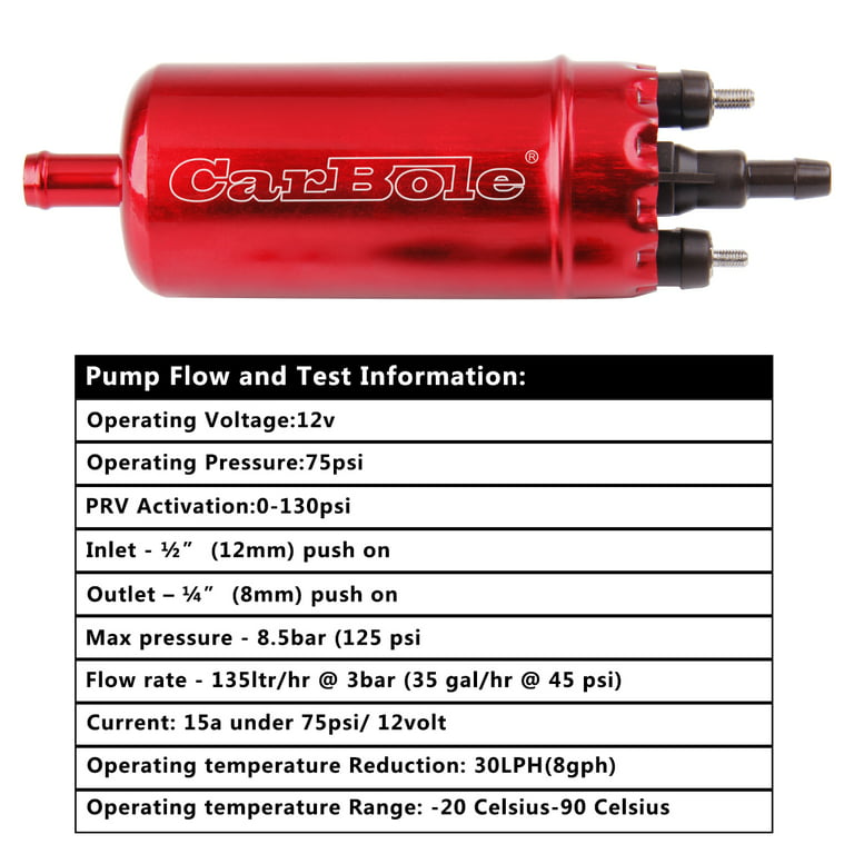 Universal Inline High Pressure Fuel Pump For 0580464070 0580464038