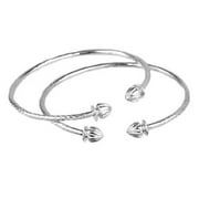 Acorn .925 Sterling Silver West Indian Bangles (Pair)