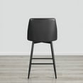 thumbnail image 3 of CHITA 27 inch Counter Height Swivel Bar Stools Low Back Set of 2,Faux Leather in Black, 3 of 7