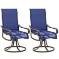 thumbnail image 1 of Set of 2 Patio Swivel Rocking Chairs, Navy Blue Breathable Mesh Outdoor Dining Chairs with Powder Coated Steel Frame, Ergonomic Armrests for Backyard, Garden, Deck and Balcony, 1 of 7