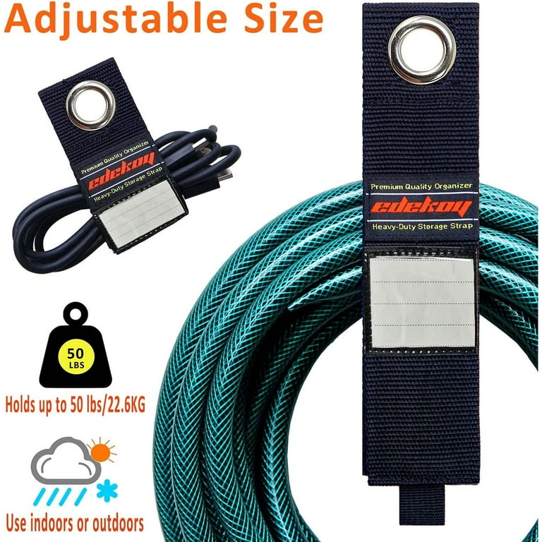 Extension Cord Holder Organizer Straps Heavy Duty Storage Straps Wrap Cords Hose Rope Cable Straps for Garage Hanger RV