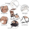 thumbnail image 5 of PRZL Recliner Lounger Chair, Zero Gravity Oversized Folding Patio Recliner w/Adjustable Headrest, Lumbar Support Pillow and Shade Canopy, Patio Lounger Bench Chair for Outdoor (Coffee), 5 of 8