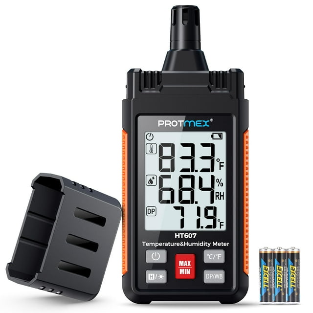 Medidor de temperatura y humedad Higrómetro digital Protmex HT607