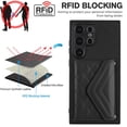 thumbnail image 3 of for Samsung Galaxy S24 Ultra Slim Case with Card Holders and Strap for Women, Samsung Galaxy S24 Ultra Phone Case Wallet PU Leather Kickstand RFID Blocking Flip Shockproof Wallet Case - Black, 3 of 11